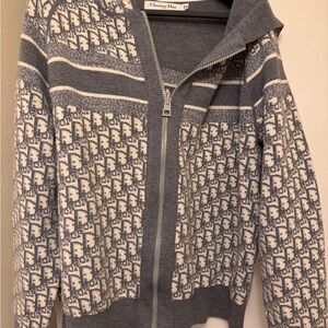 Dior Gray and White Knit Jacket